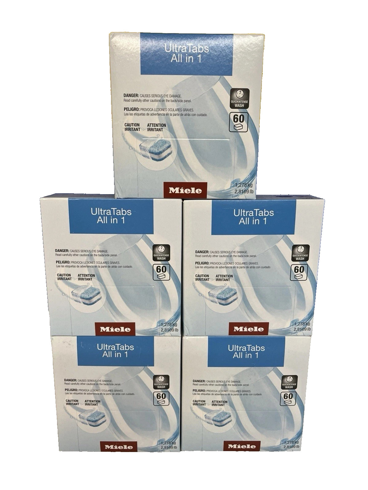 Miele Ultra Tabs All in 1 Dishwasher Tablets 60 Count Box Lot Of 5 Boxes New