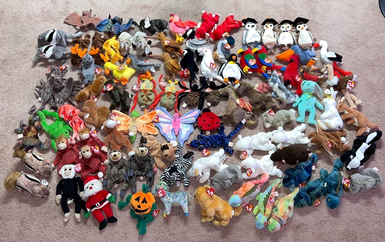 189 Plush Ty Beanie Babies Dating from 1993-2003 in EUC (READ SHIPPING INFO)