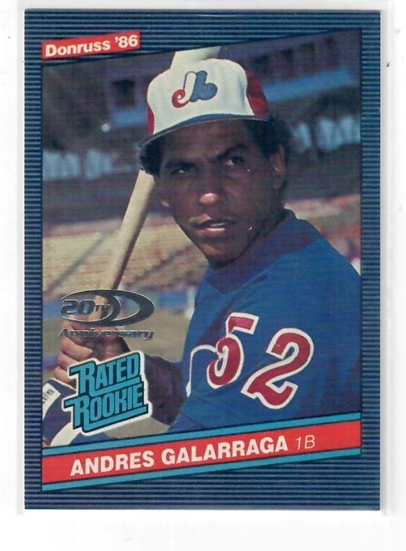 Andres Galarraga #240/1986 2001 Donruss Rookie Reprints 20th Anniversary Expos Andres Galarraga #240/1986 2001 Donruss Rookie Reprints 20th Anniversary Expos