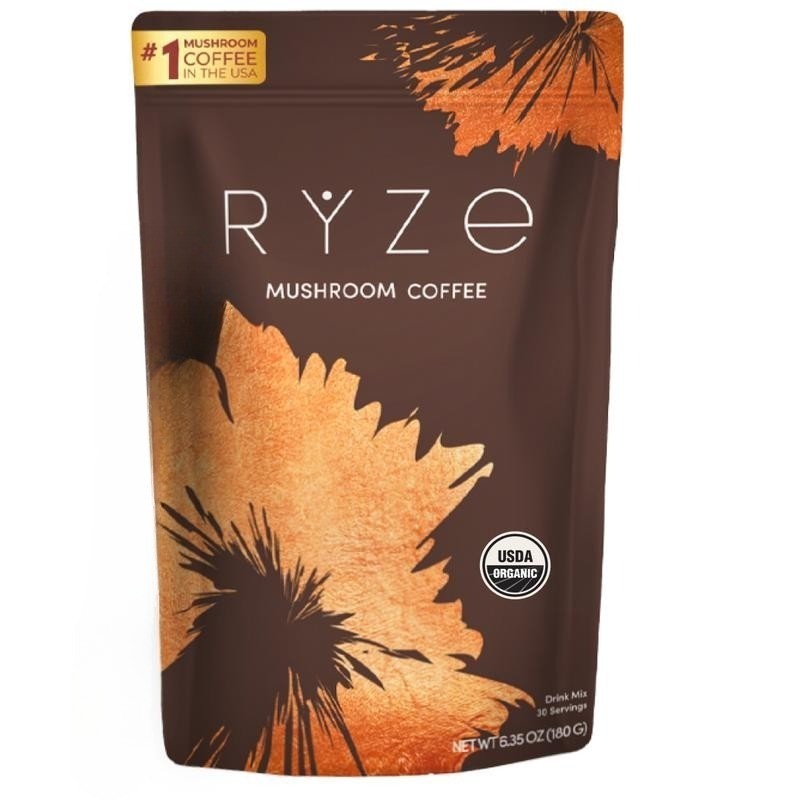RYZE Mushroom Coffee USDA Organic with 6 AdaptogenicMushrooms and MCT Oil, USA G