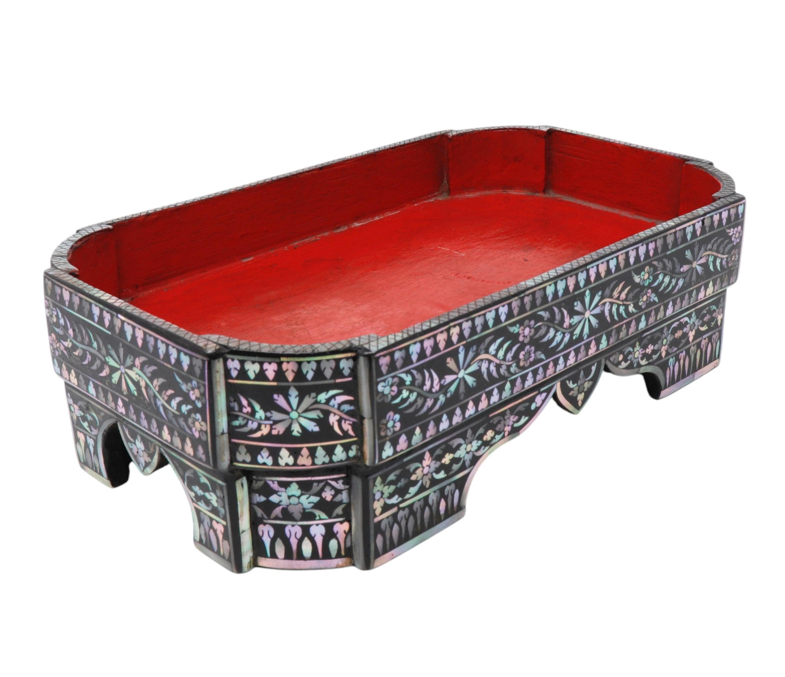 Vintage Thai Mother-of-Pearl Inlaid Offering Tray