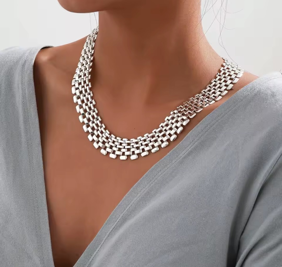 Silver Plated Chain Necklace Chocker High Quality Silver Plated Chain Necklace Chocker High Quality