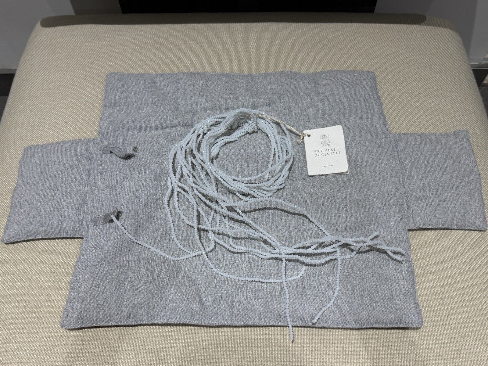 Authentic New $3400 Brunello Cucinelli Beaded Coiled Wrap Choker Tie Necklace Authentic New $3400 Brunello Cucinelli Beaded Coiled Wrap Choker Tie Necklace