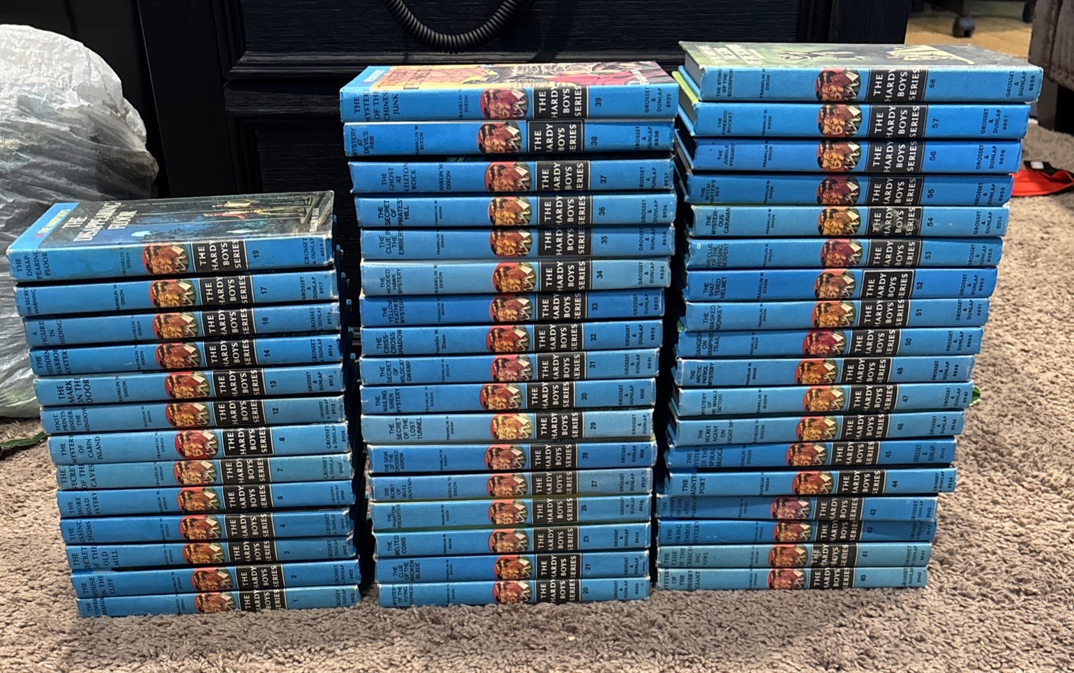 Vintage 1960s–1970s Hardy Boys Books Lot of 48 Grosset & Dunlap Blue Spine