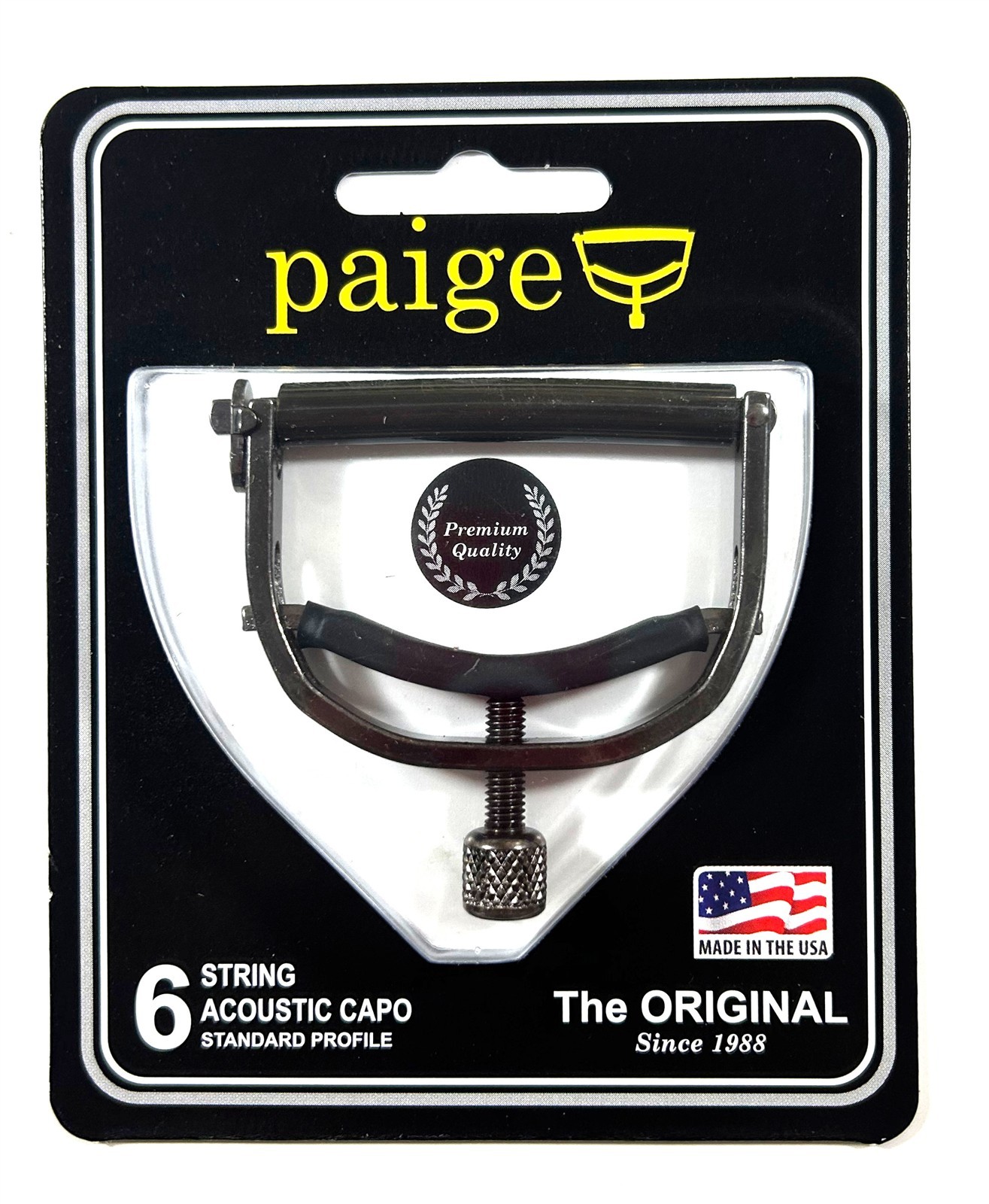 Paige Guitar Capo 6 string Black P6E Original Series Smokey Black