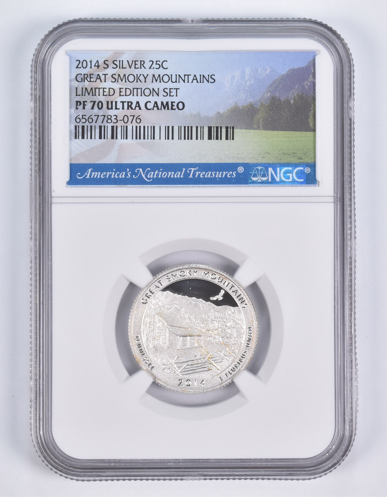 2014-S Silver PF70 Great Smoky Mountains Quarter Limited Edition NGC