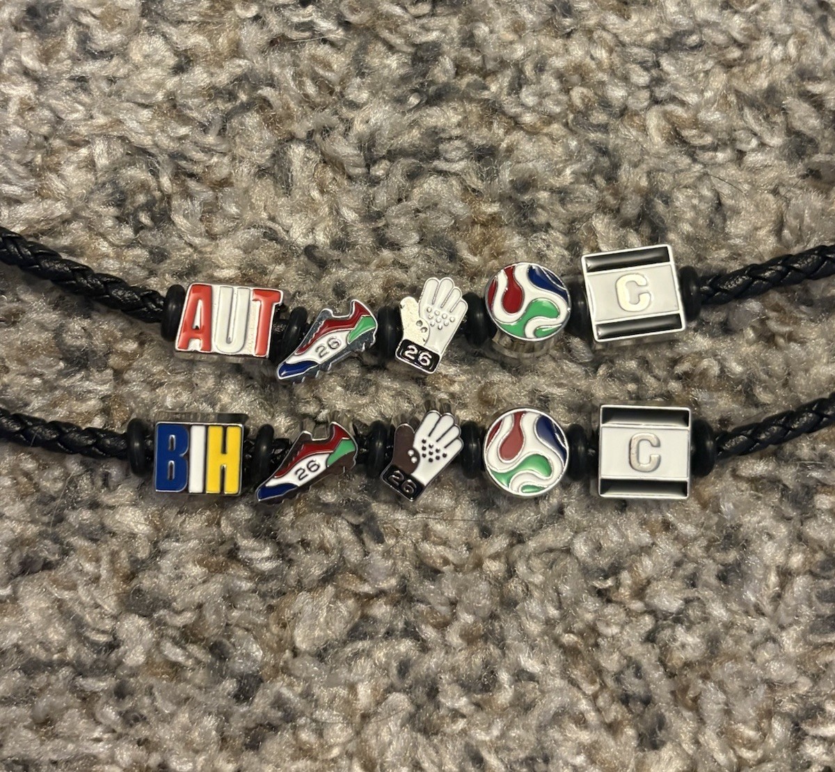 Austria + Bosnia-Herzegovina Charm Bracelets TWO RARE FIFA World Cup 2026 NEW Austria + Bosnia-Herzegovina Charm Bracelets TWO RARE FIFA World Cup 2026 NEW