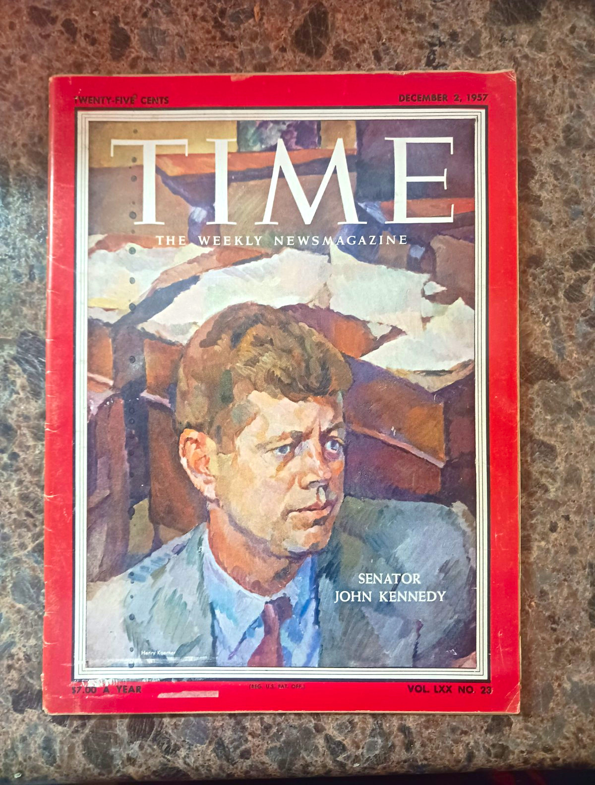 Vtg Time Magazine December 2 1957 Vol. LXX No. 23 John F. Kennedy First Cover