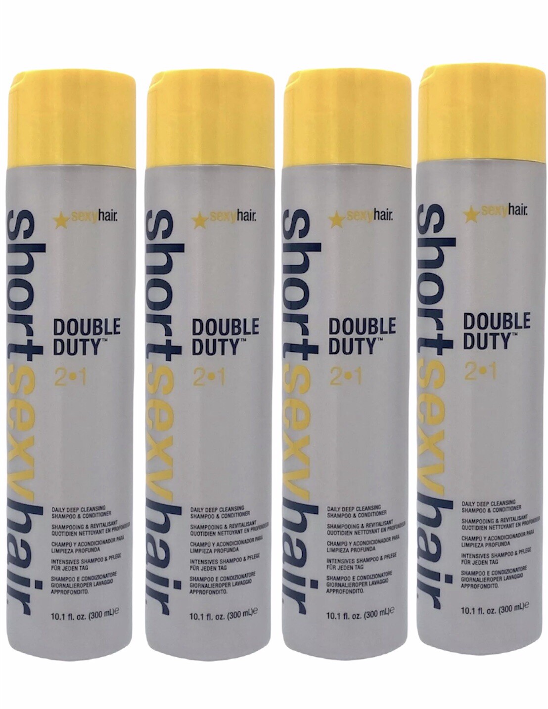 4 Pack Short Sexy Hair Double Duty 2-in-1 Shampoo & Conditioner 10.1 oz Sexyhair
