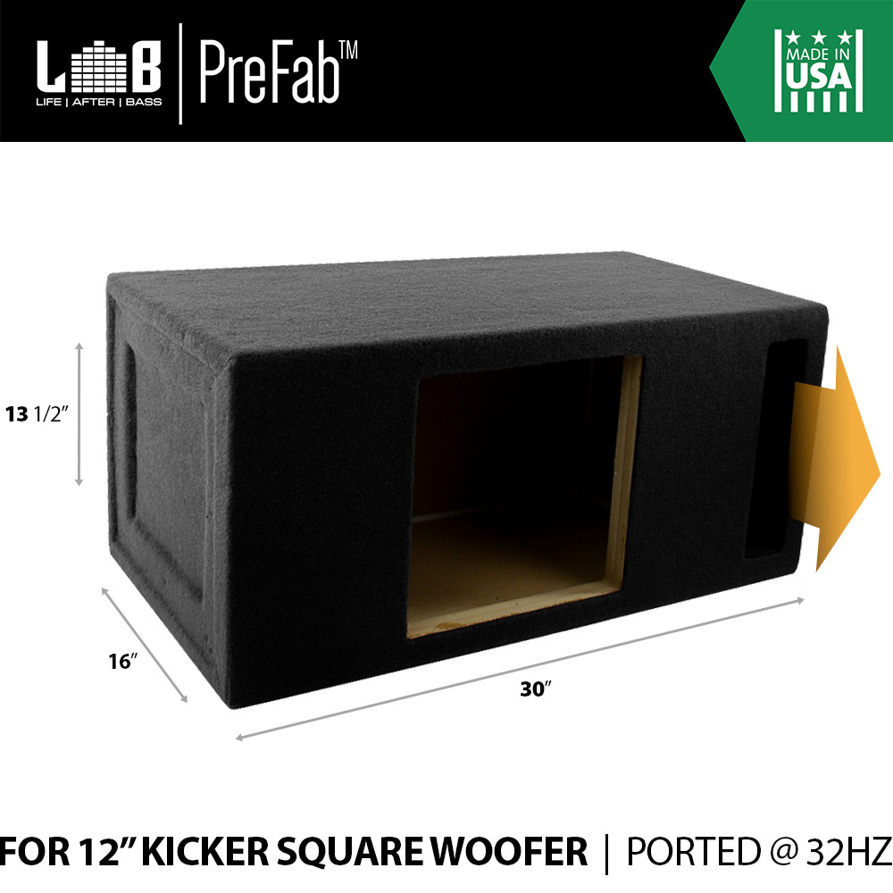 Single Custom-Ported Box for Kicker 12-Inch SoloBaric L7 Subwoofer (2.00 Cu ft)