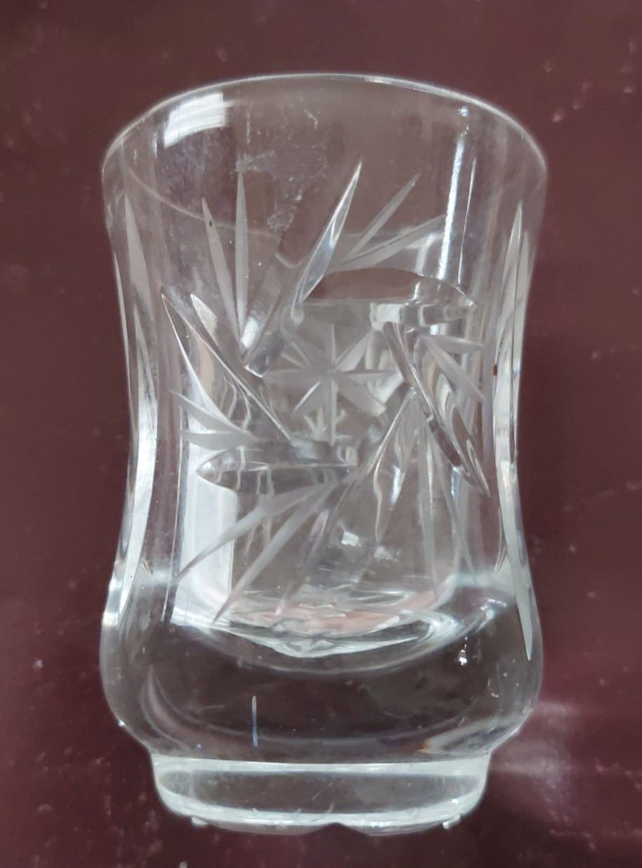 Vintage Lausitzer Lead Crystal Hand Cut Star Of David Pattern Toothpick 2.38\ Vintage Lausitzer Lead Crystal Hand Cut Star Of David Pattern Toothpick 2.38\
