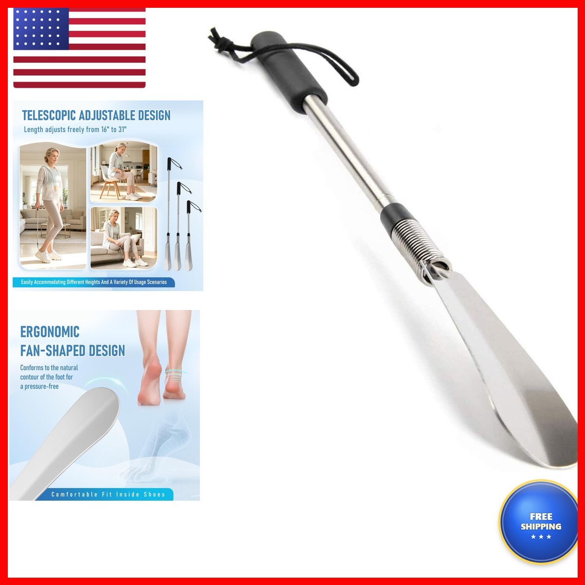 Fanwer Premium Long Handled Shoe Lifter 16\ Fanwer Premium Long Handled Shoe Lifter 16\