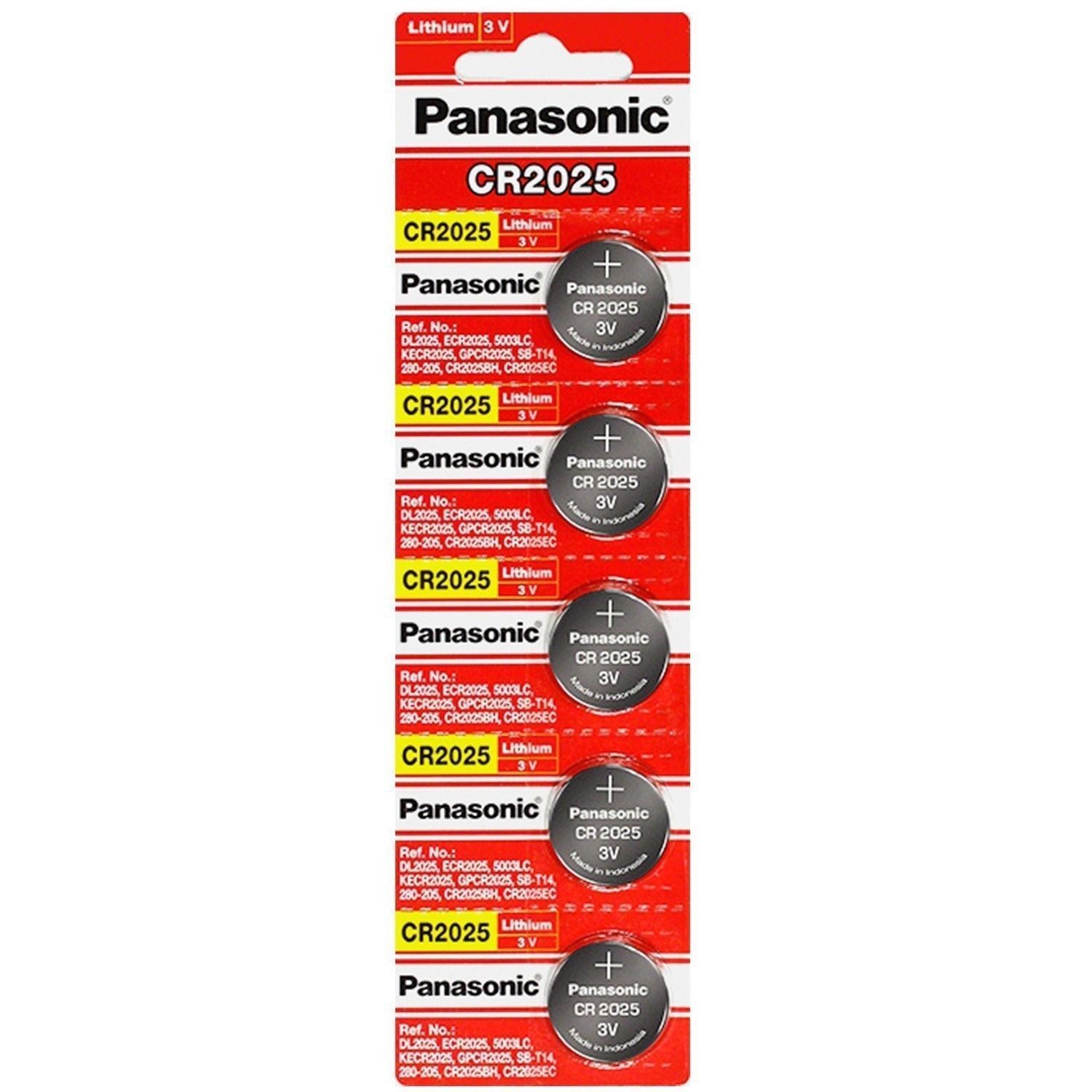 5 x Fresh PANASONIC CR 2025 CR2025 ECR2025 LITHIUM COIN CELL Battery Exp 2027 5 x Fresh PANASONIC CR 2025 CR2025 ECR2025 LITHIUM COIN CELL Battery Exp 2027