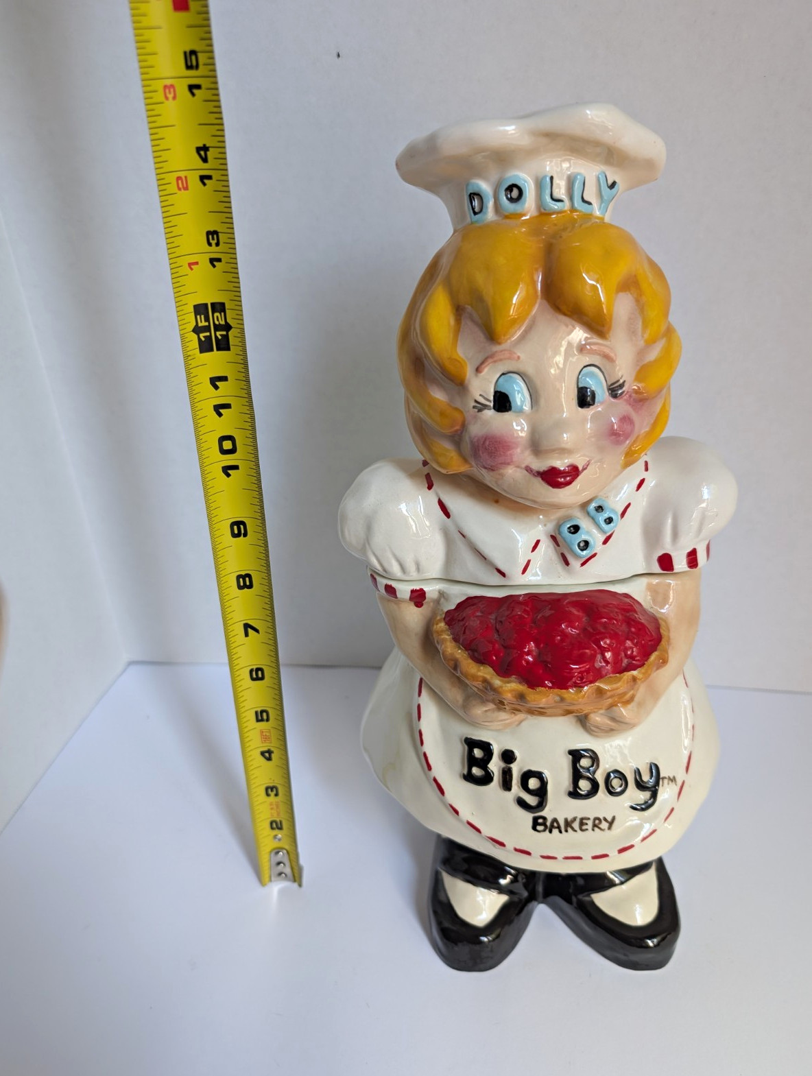 Vintage Bob's Big Boy Bakery Dolly Cookie Jar Numbered 92/200 Holding Pie 14 Vintage Bob's Big Boy Bakery Dolly Cookie Jar Numbered 92/200 Holding Pie 14
