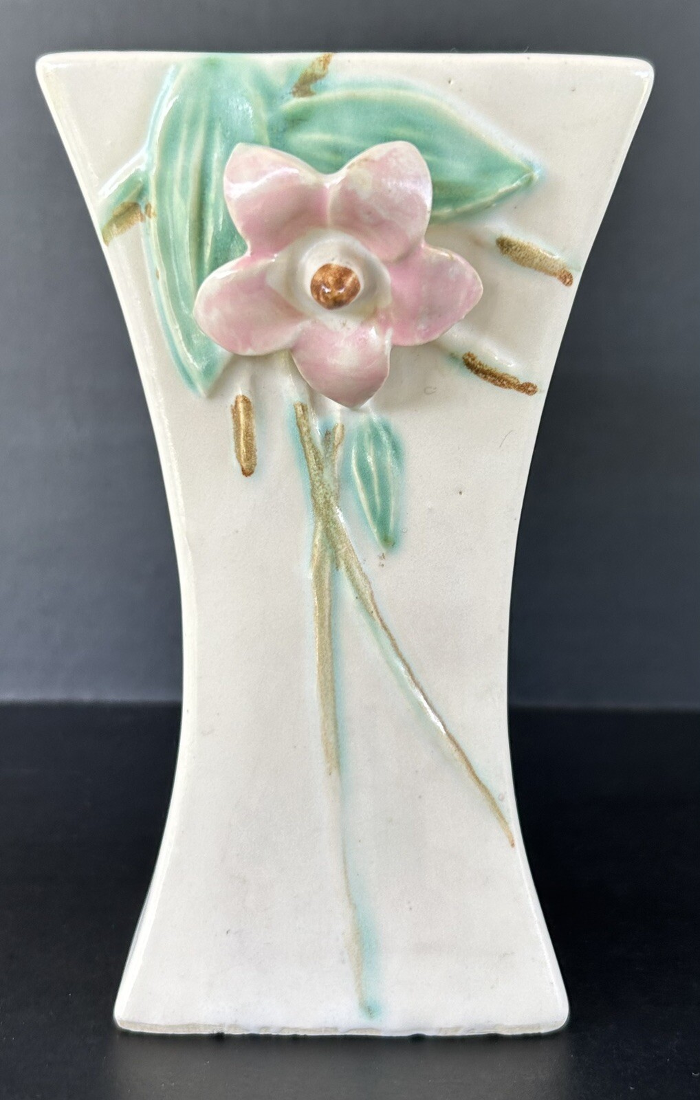 Vintage McCoy Pottery Vase Blossom Time 1940's Vintage McCoy Pottery Vase Blossom Time 1940's