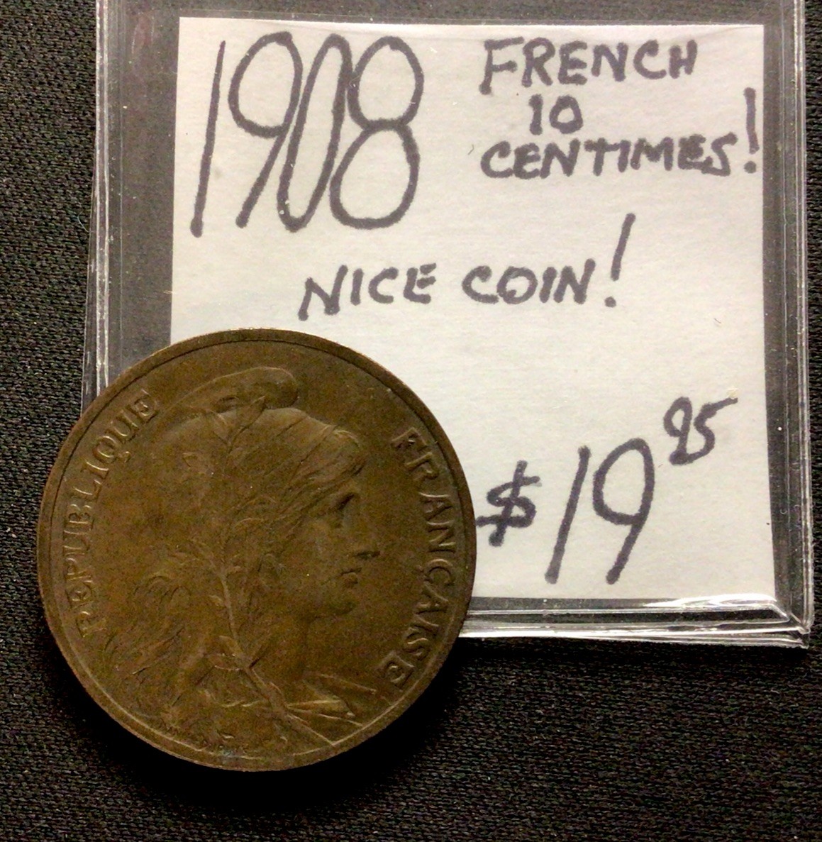 1908 French 10 Centimes Nice Coin ENN Coins 1908 French 10 Centimes Nice Coin ENN Coins
