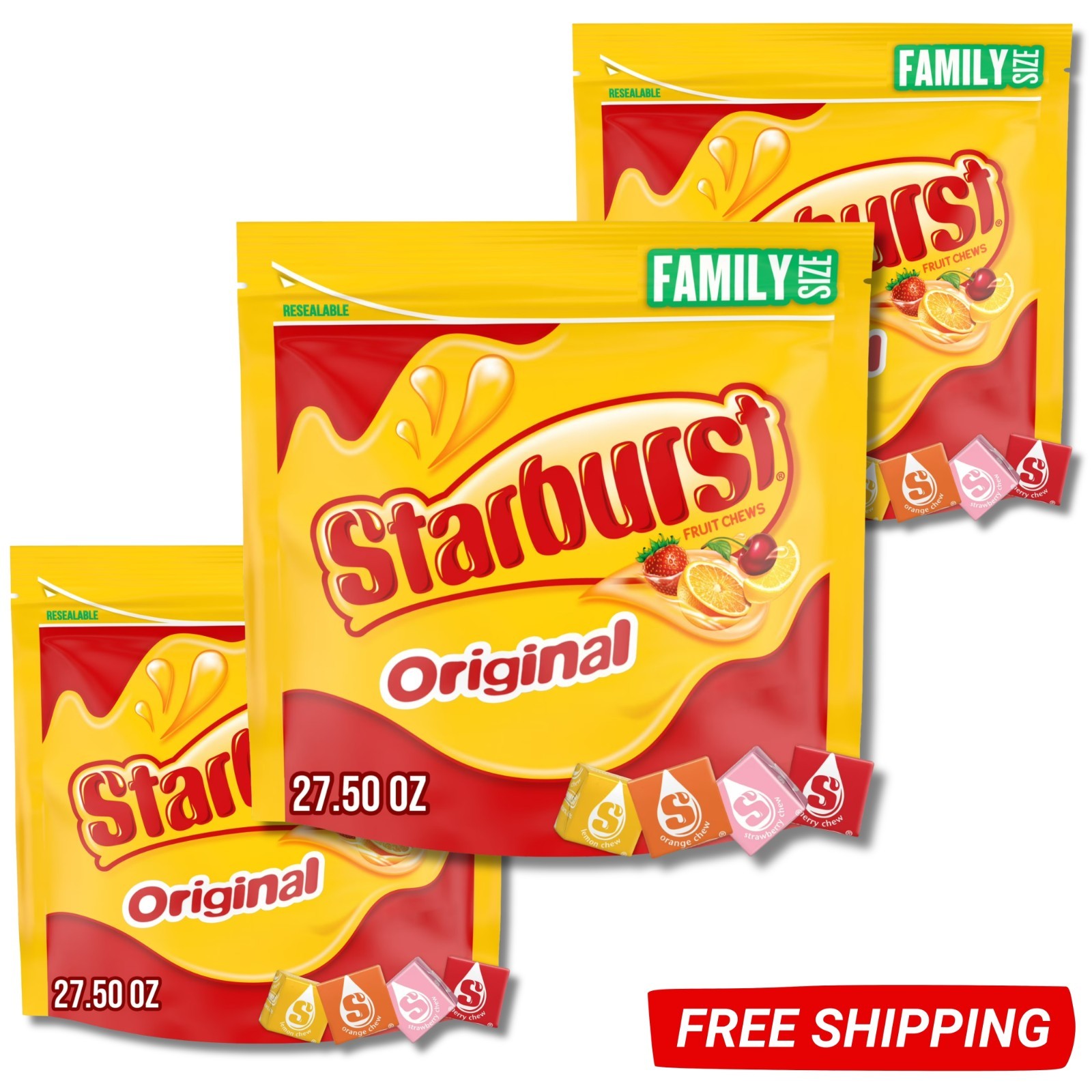 Starburst Chewy Candy Bulk Jar, Original Fruity Candy, 27.5 Oz, 3 Pack Starburst Chewy Candy Bulk Jar, Original Fruity Candy, 27.5 Oz, 3 Pack