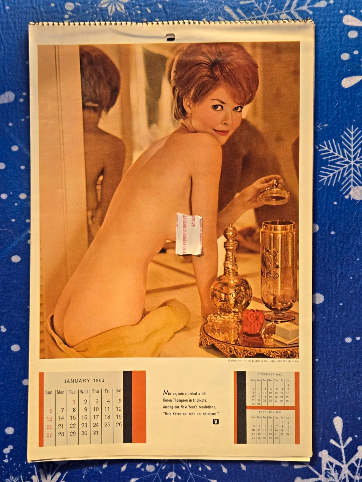 Vintage 1963 Playboy Playmate Calendar in Excellent Condition No Sleeve