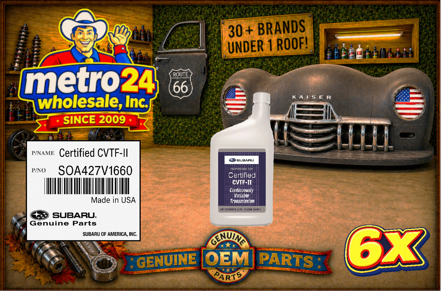 (6) Genuine Subaru CVTF-II CV Transmission Fluid SOA427V1660 same as dealer
