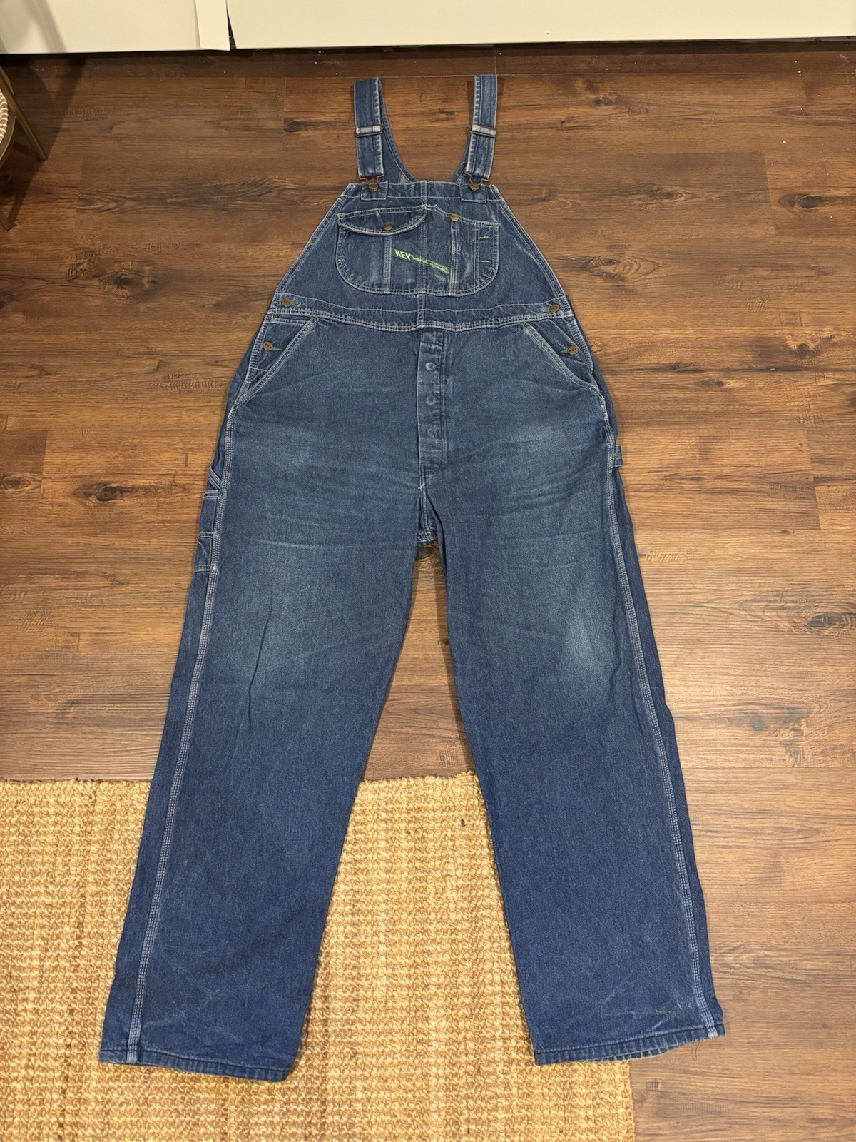 Key Imperial W013353 Blue Sanforized Denim Cotton Bib Overalls Men\'s Size 40x32 Key Imperial W013353 Blue Sanforized Denim Cotton Bib Overalls Men\'s Size 40x32