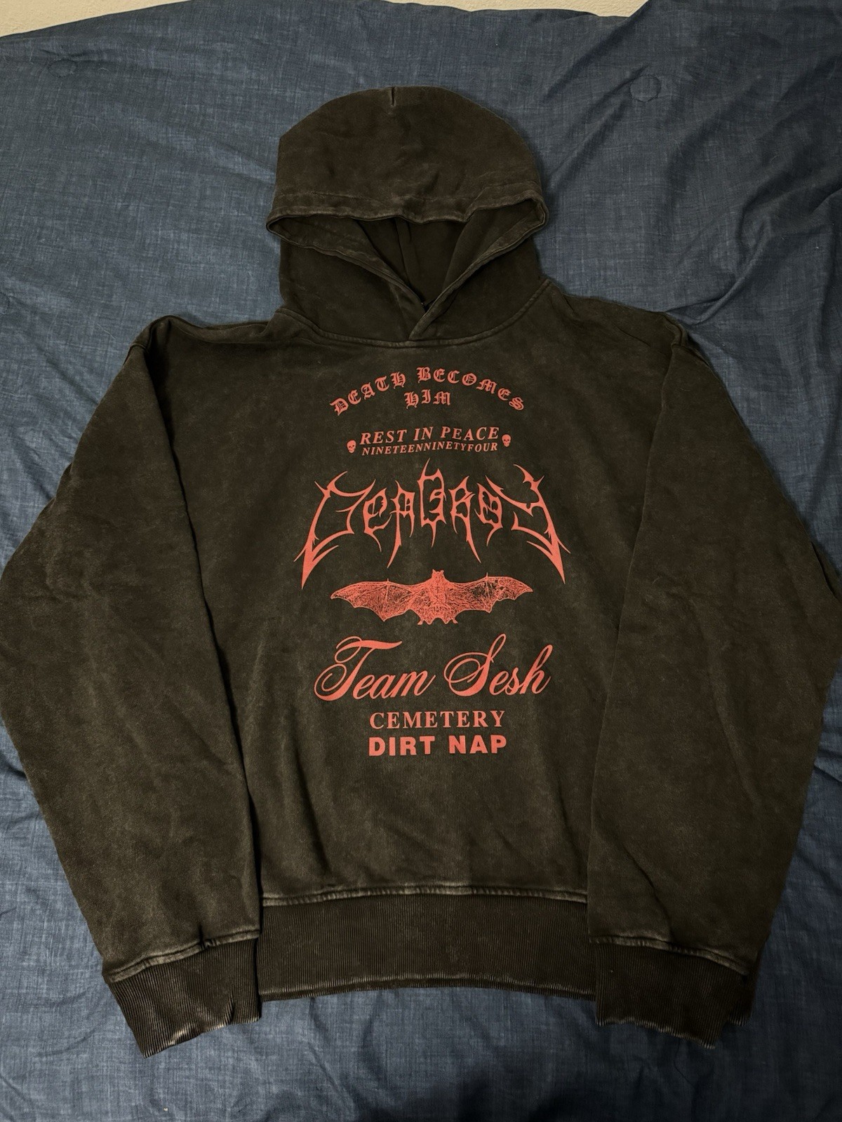 TeamSESH DeathBecomesHim Bones Hoodie Size XL Rap Merch TeamSESH DeathBecomesHim Bones Hoodie Size XL Rap Merch