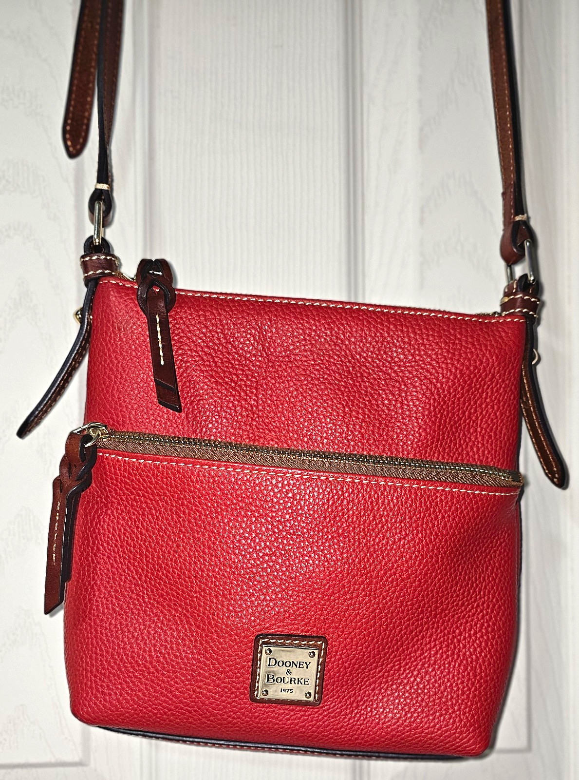 Authentic Dooney & Bourke Red Pebbled Crossbody Bag Authentic Dooney & Bourke Red Pebbled Crossbody Bag