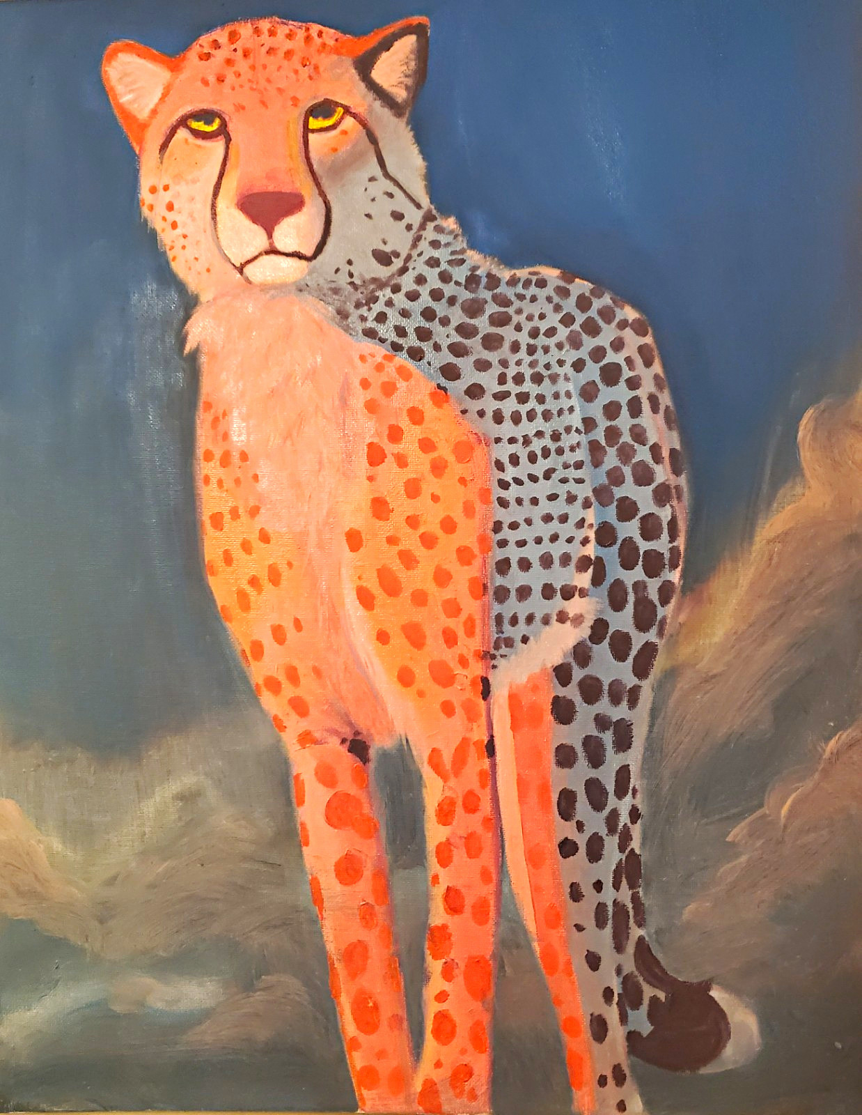 Hand- Painted Pink Cheetah Canvas Painting Contemporary Art Unframed 16X20 Hand- Painted Pink Cheetah Canvas Painting Contemporary Art Unframed 16X20