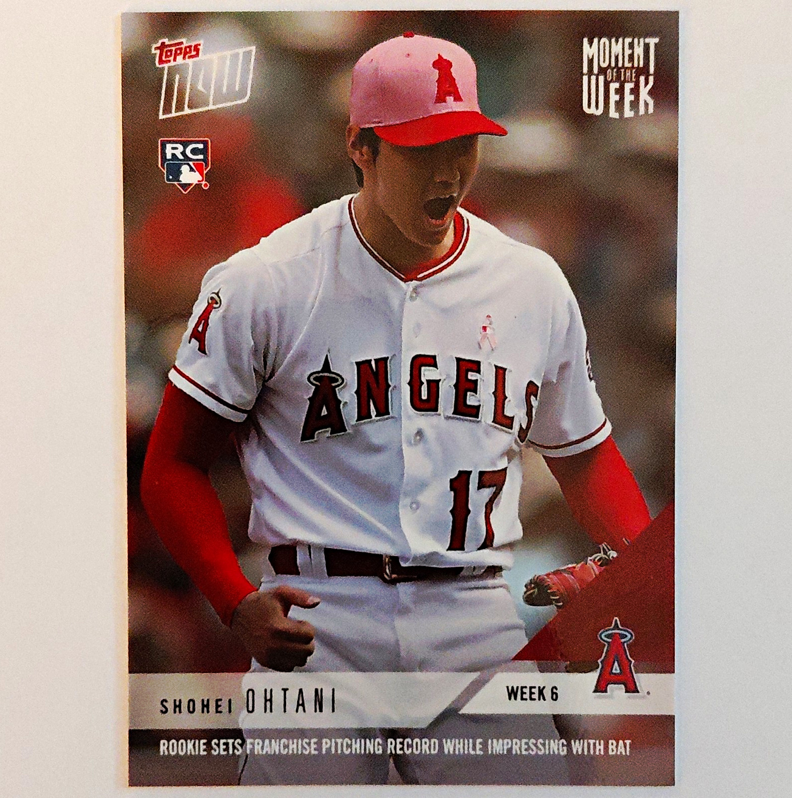 Topps 2018 Topps Now Moment of the Week Shohei Ohtani Angels #MOW-6 RC Topps 2018 Topps Now Moment of the Week Shohei Ohtani Angels #MOW-6 RC