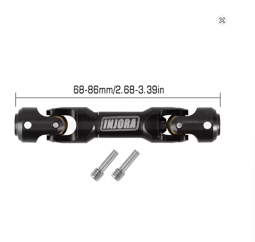 INJORA Steel Heavy-Duty Drive Shaft for 1/10 RC Car Crawler Axial