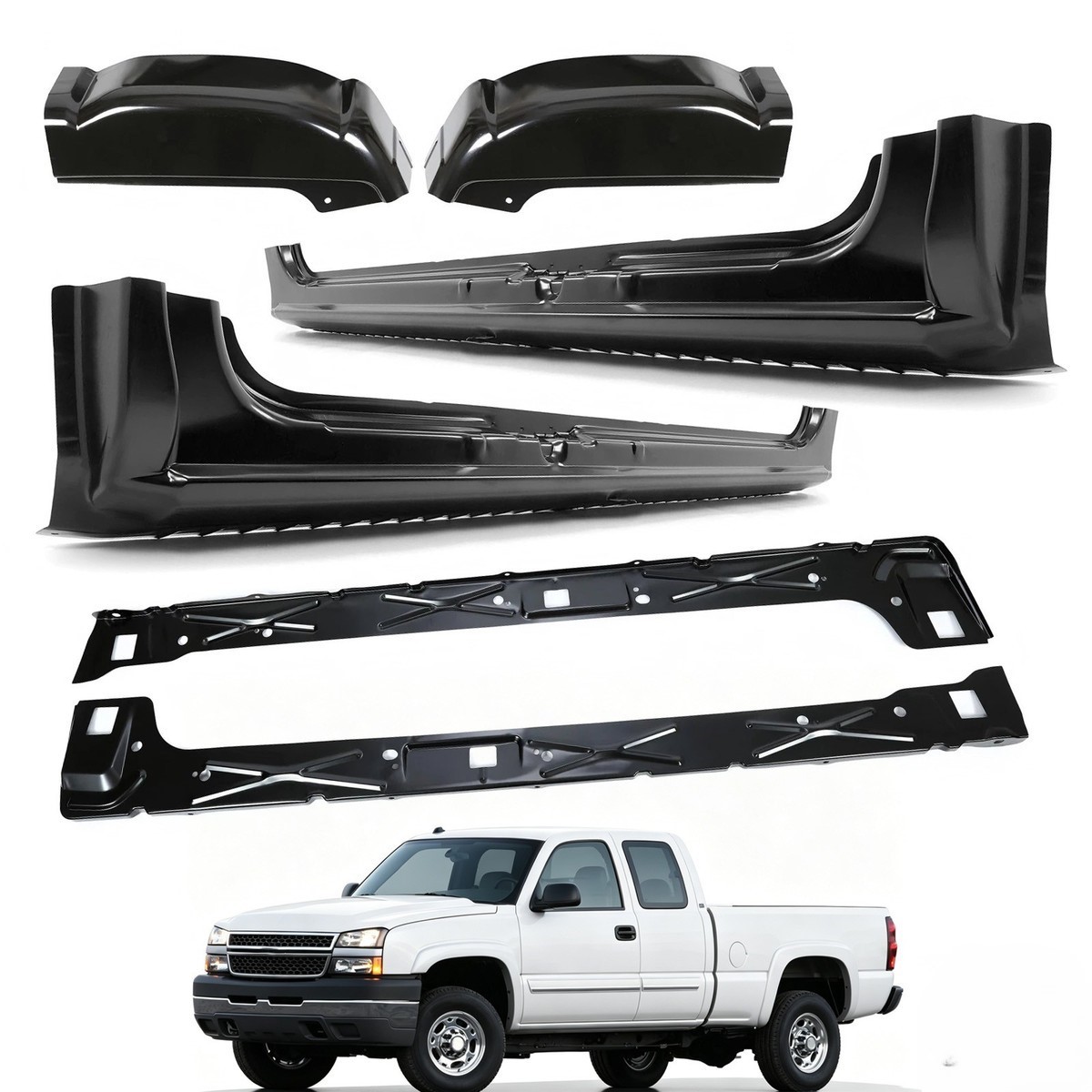 For Silverado GMC 1500 2500 EXT Cab 99-07 Outer Inner Rocker Panels+Cab Corners