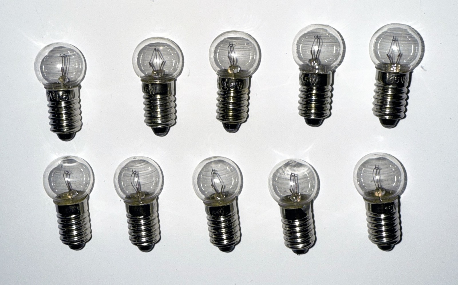 Ten C6 (E10) 15V 4.5W Replacement Bulbs To Relamp Vintage Christmas Lights
