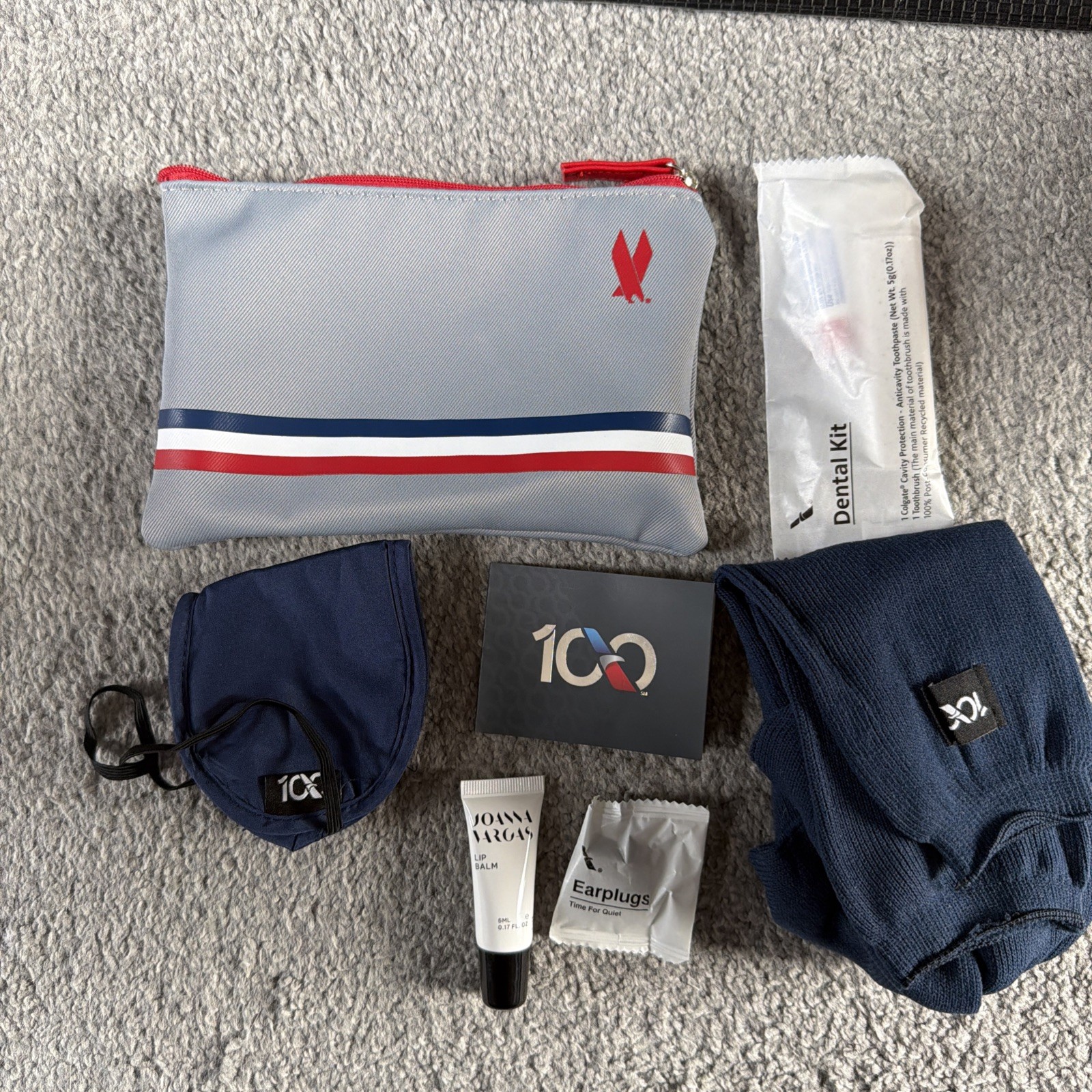 American Airlines 100th Anniversary Premium Economy Flagship Amenity Kit - Gray American Airlines 100th Anniversary Premium Economy Flagship Amenity Kit - Gray
