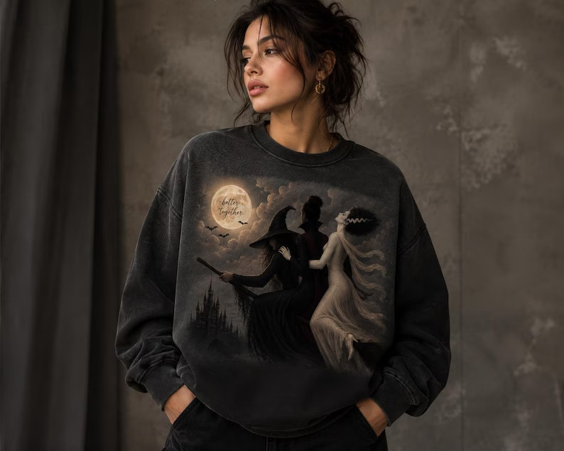 Sun-Dried Gothic Witch Sweatshirt | Dark Academia Halloween Pullover Sun-Dried Gothic Witch Sweatshirt | Dark Academia Halloween Pullover