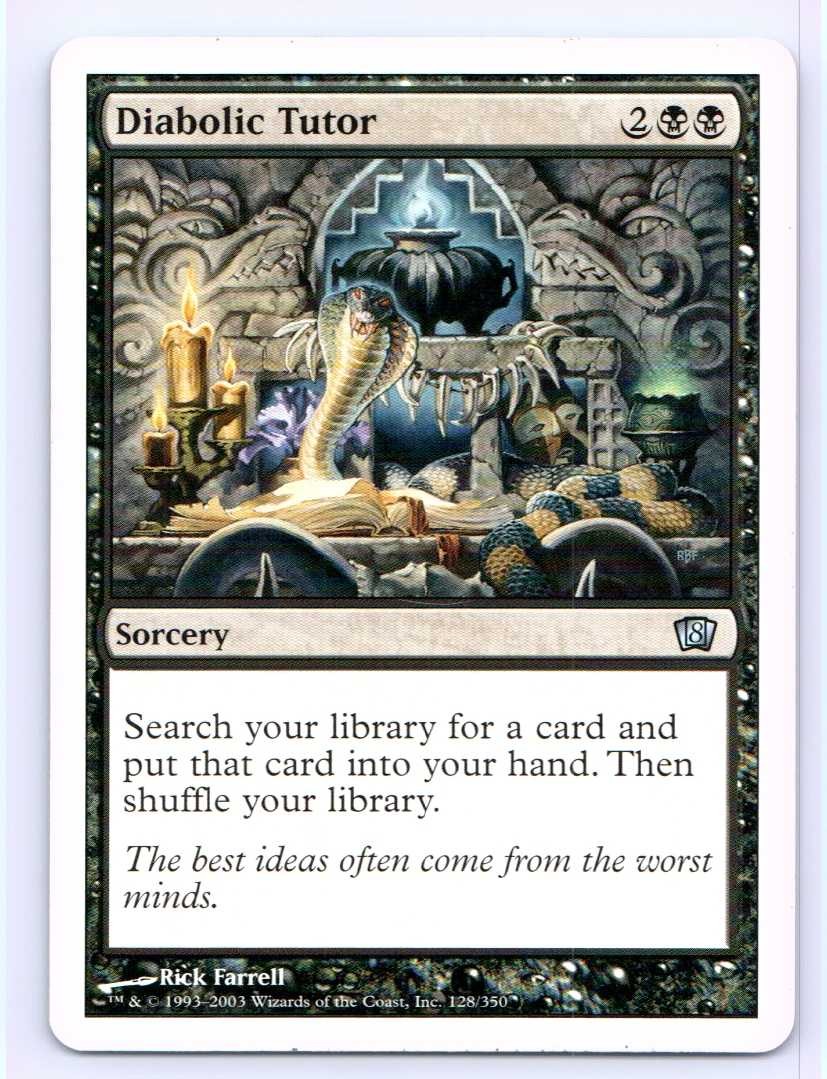 Diabolic Tutor 128 ~ English Near Mint