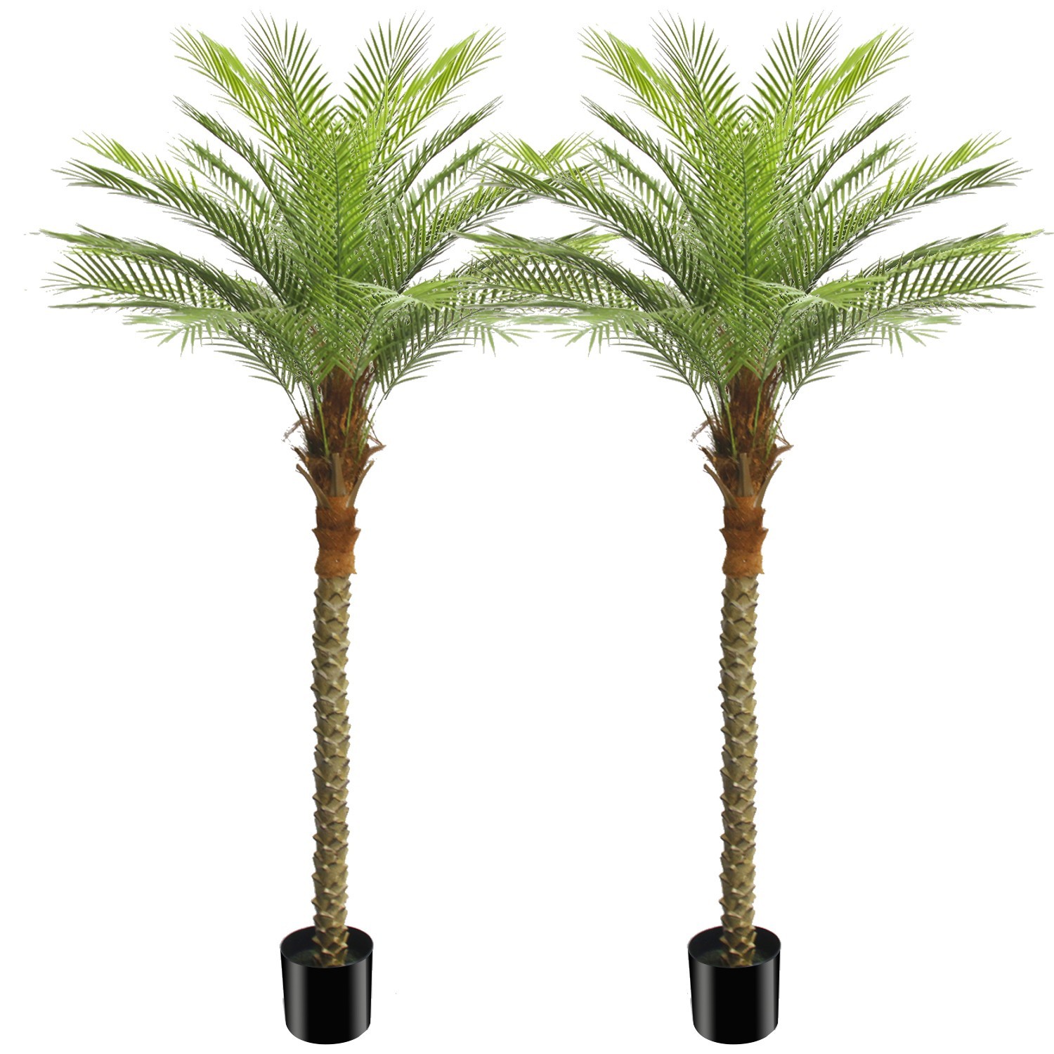 2 Pack 7ft Artificial Coconut Palm Tree, Fake Tropical Palm Plant Indoor Outdoor