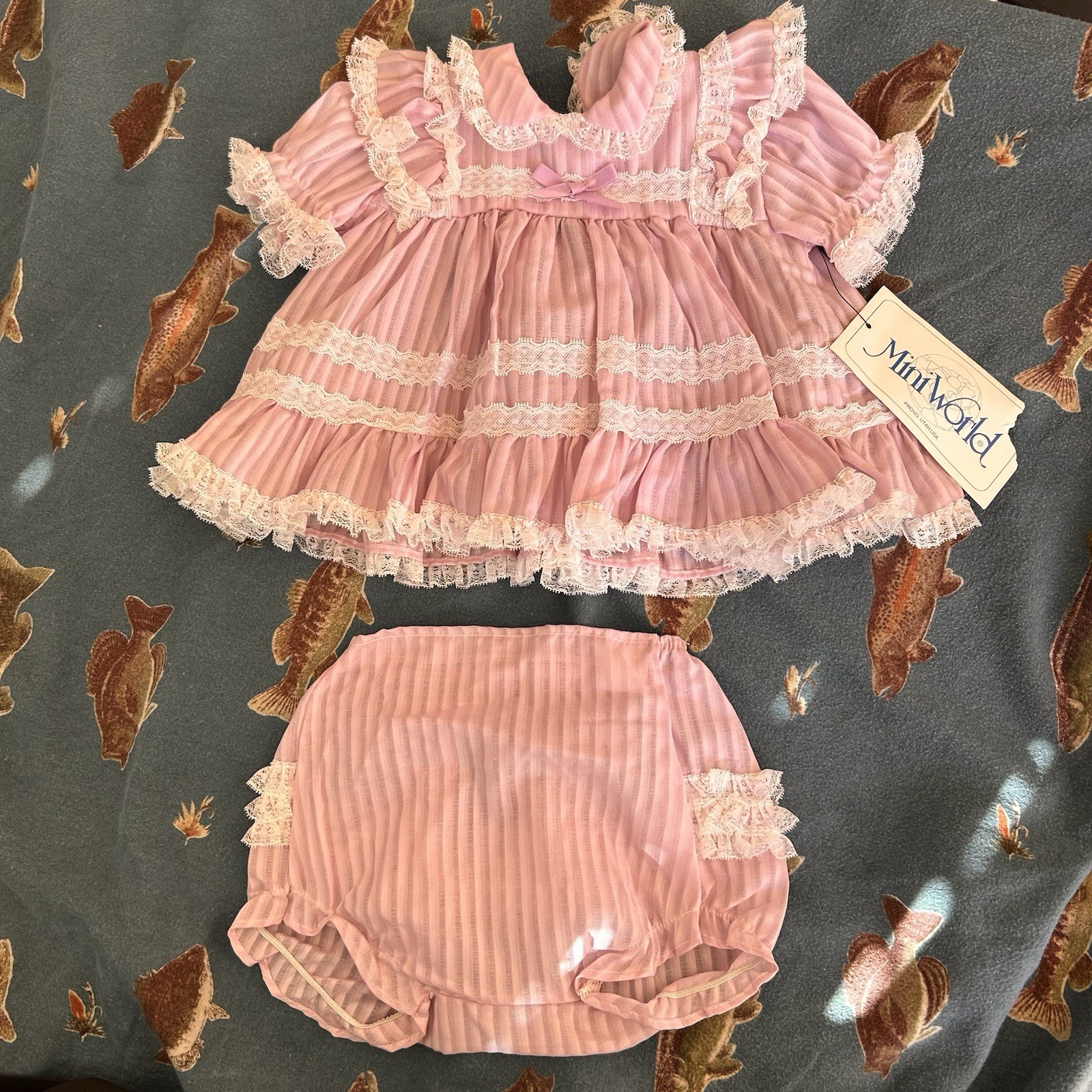 Vintage Mini World Purple Ruffles Dress With Bloomers Small 3-6 Months Cottageco Vintage Mini World Purple Ruffles Dress With Bloomers Small 3-6 Months Cottageco