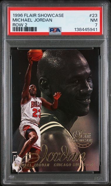1996-97 Flair Showcase - Michael Jordan #23 Row 2 PSA 7 1996-97 Flair Showcase - Michael Jordan #23 Row 2 PSA 7