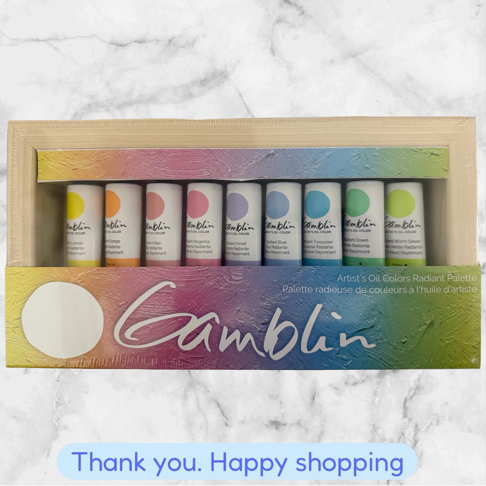 Gamblin Artist’s Oil Set of 9 Radiant Colors Paint Tubes 37ml Art Brush Artistts