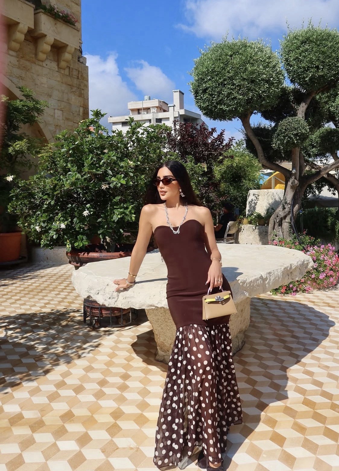 ZARA S, M, L, COMBINATION POLKA DOT DRESS Brown | 1165/468/700 NEW ZARA S, M, L, COMBINATION POLKA DOT DRESS Brown | 1165/468/700 NEW