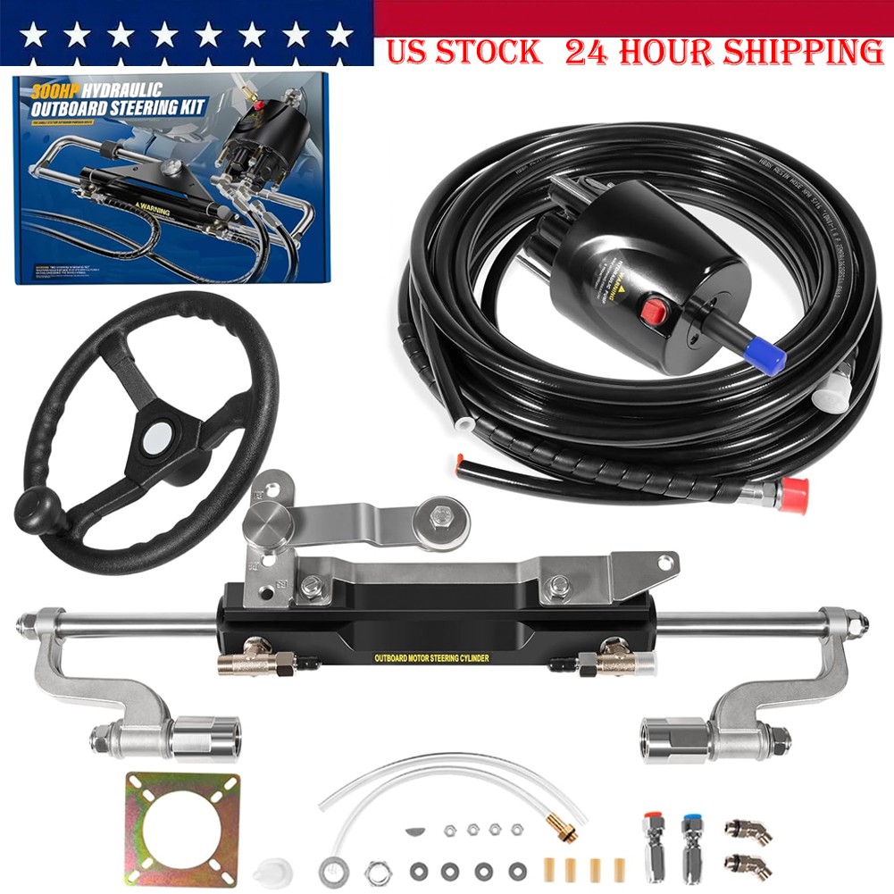 Hydraulic Steering Kit for Boats Up to 300HP For Outboard Engines Yamaha/Mercury