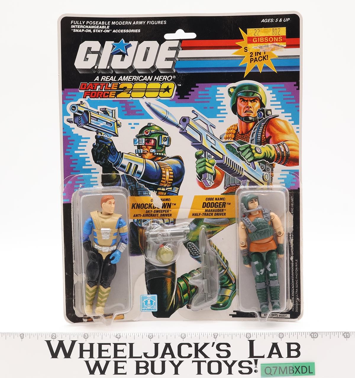 Knockdown & Dodger GI Joe Battle Force 34 Cardback & Bubble 1987 Hasbro Figure