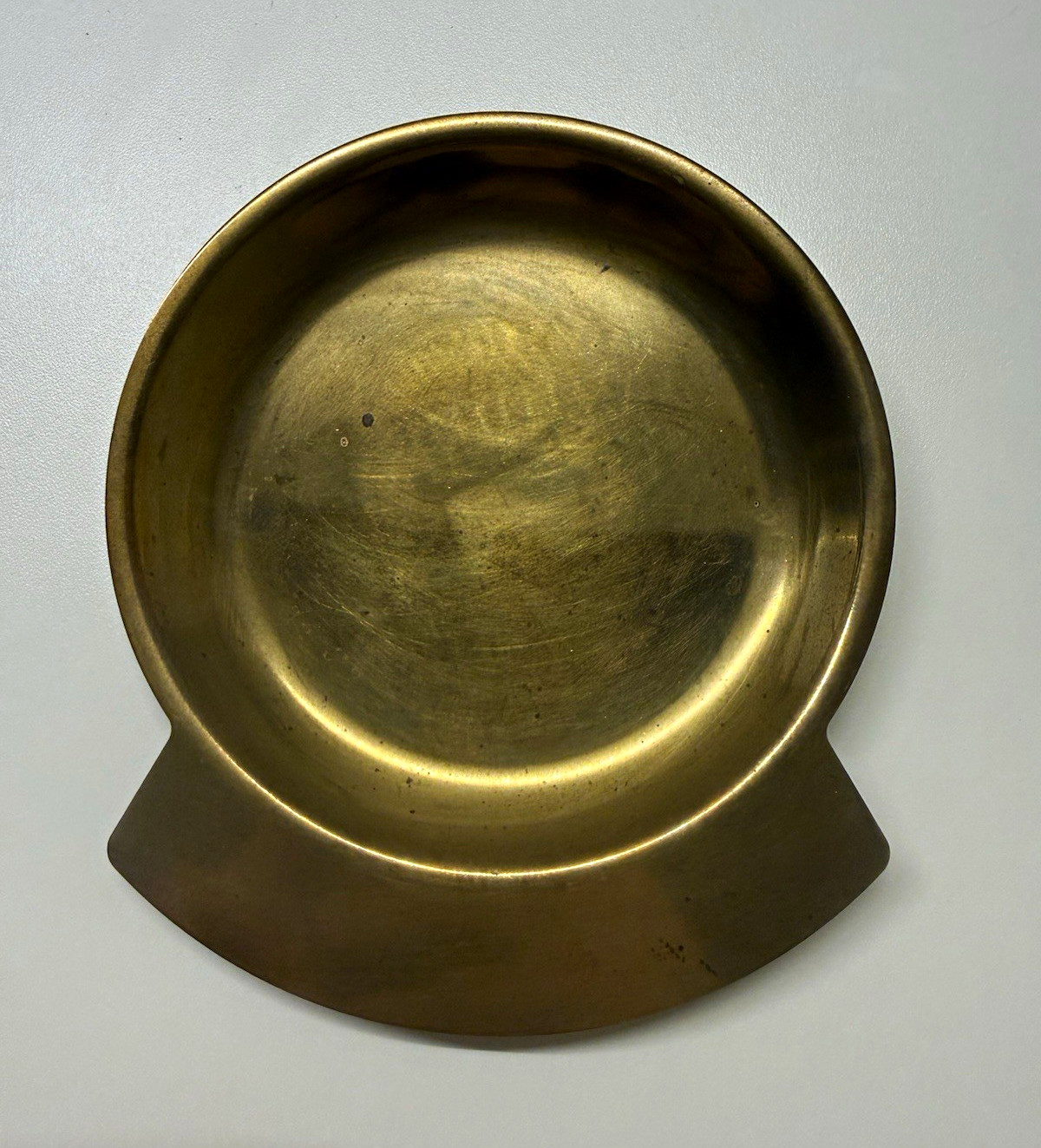 Vintage Solid Brass Pocket Change Dish Mid-Century Modern Catchall Trinket Tray