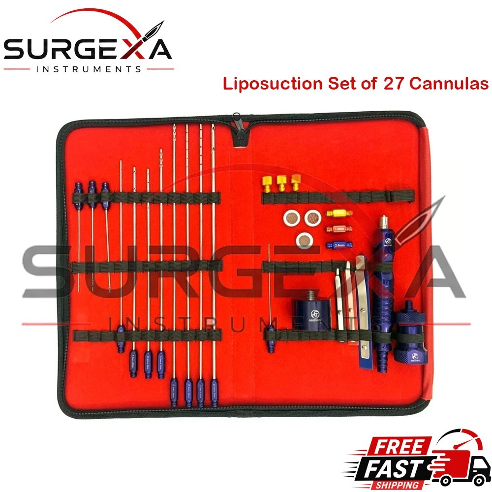 Liposuction Set of 27 Cannulas Fat Grafting Transplantation Best Quality A+ Kit