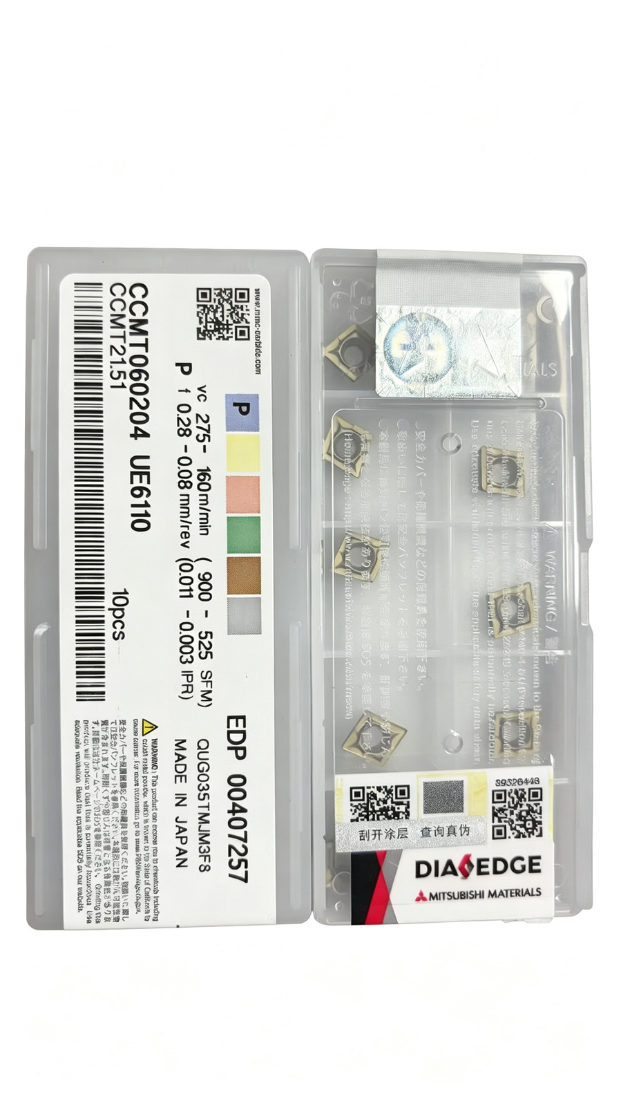 10PC/box New Mitsubishi CNC Blade CCMT060204 UE6110