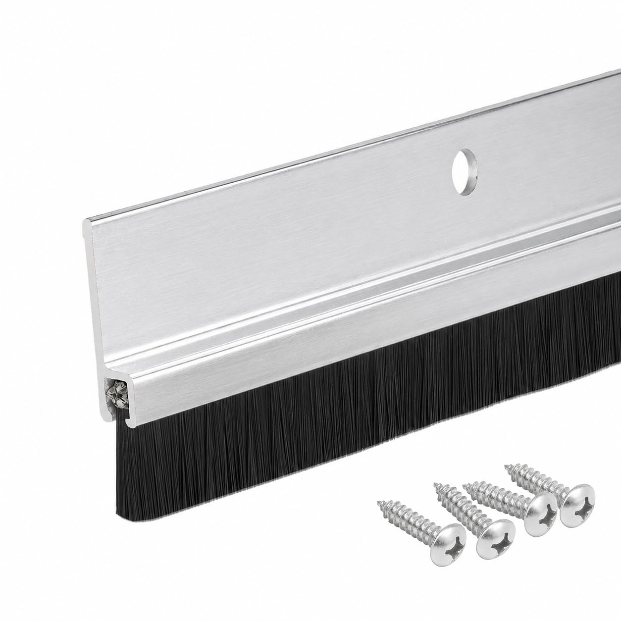 Door Sweep – Aluminum & Brush | Brush Sweeps for Gaps Up to 1” | Aluminum Trim