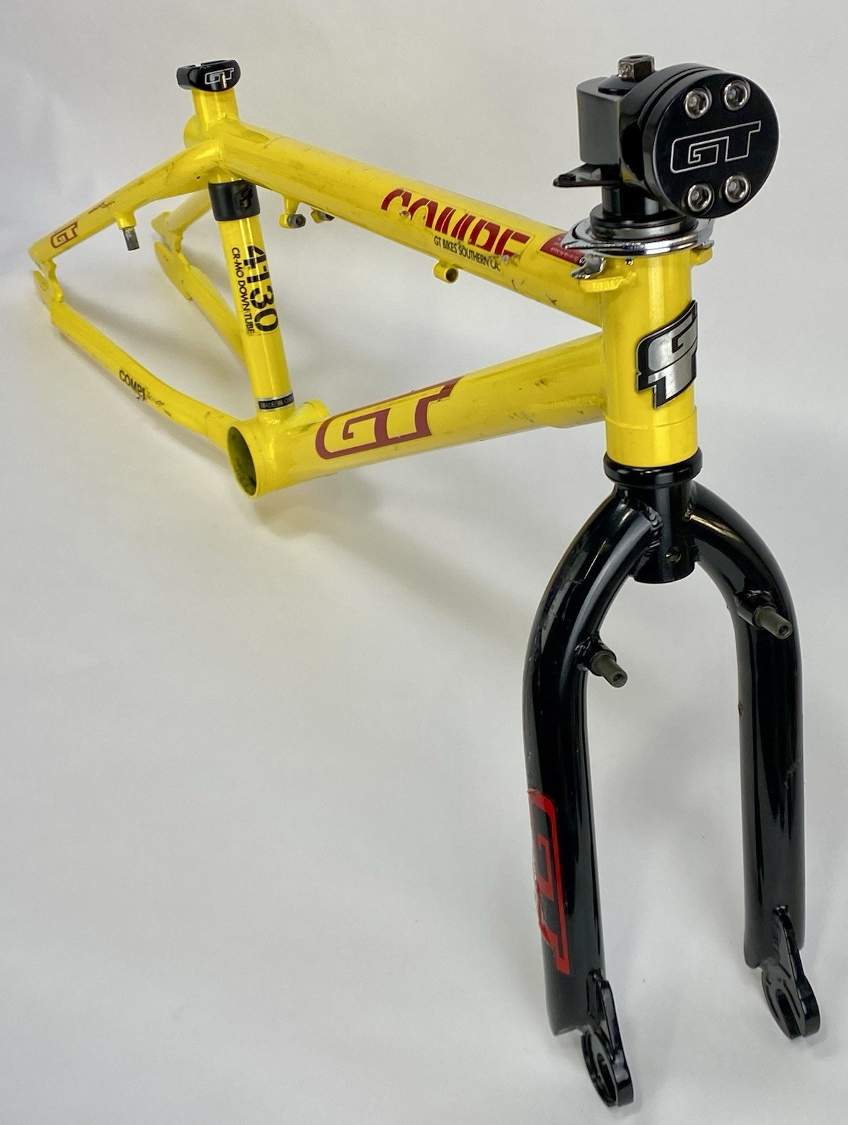 2006 GT Compe Frameset + Extras Mid School BMX Yellow Black Freestyle 20” 14mm
