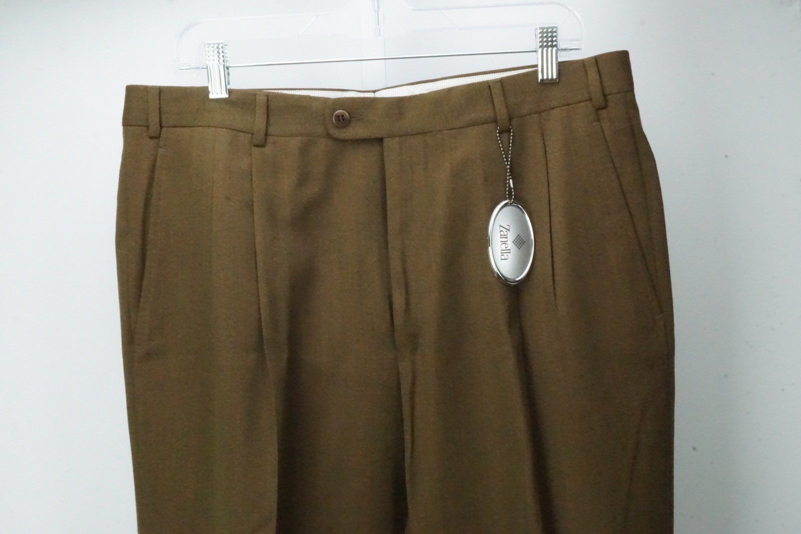 Zanella Sartoriale Giorgio Brown Woven Wool Dress Pants Trousers 52 EU Brand NEW