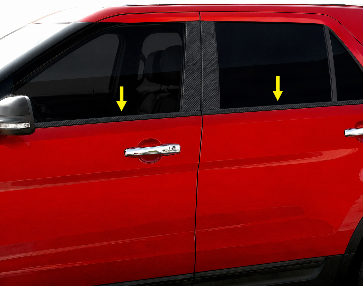 fit:2005-2009 CHEVY EQUINOX Window Sill Trim Carbon Fiber Black 4Pc