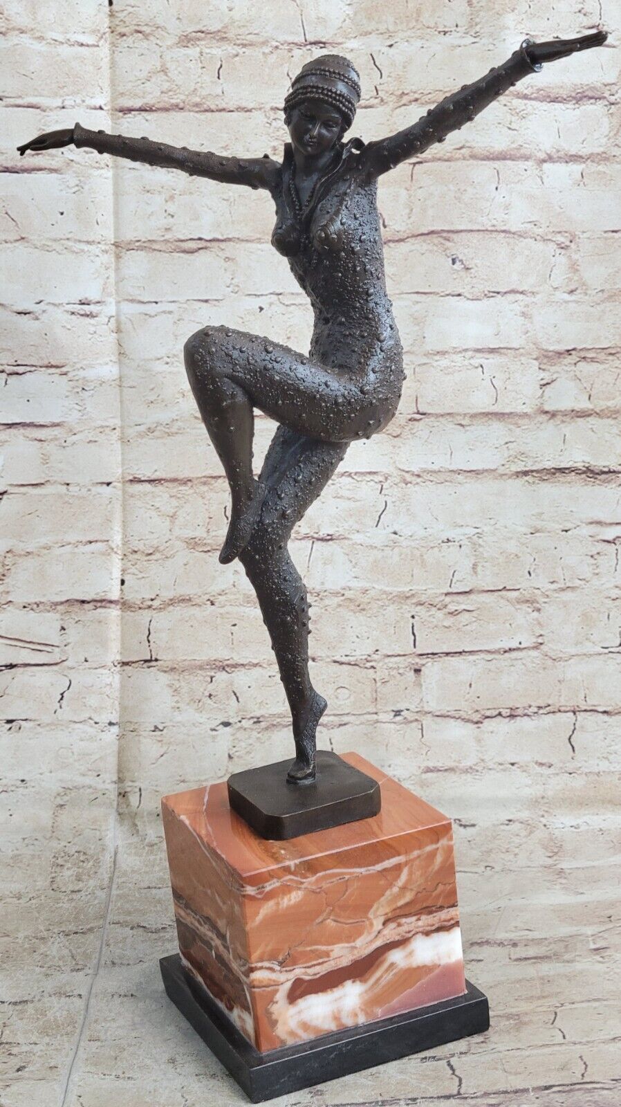 Bronze sculpture art deco dancer \
