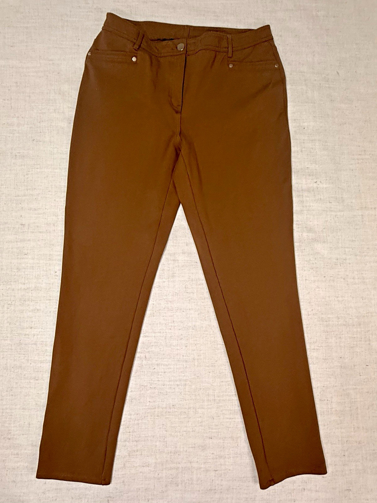 Chico’s So Slimming Pants Women’s 2 Tall US 12 Brown Stretch Straight Leg
